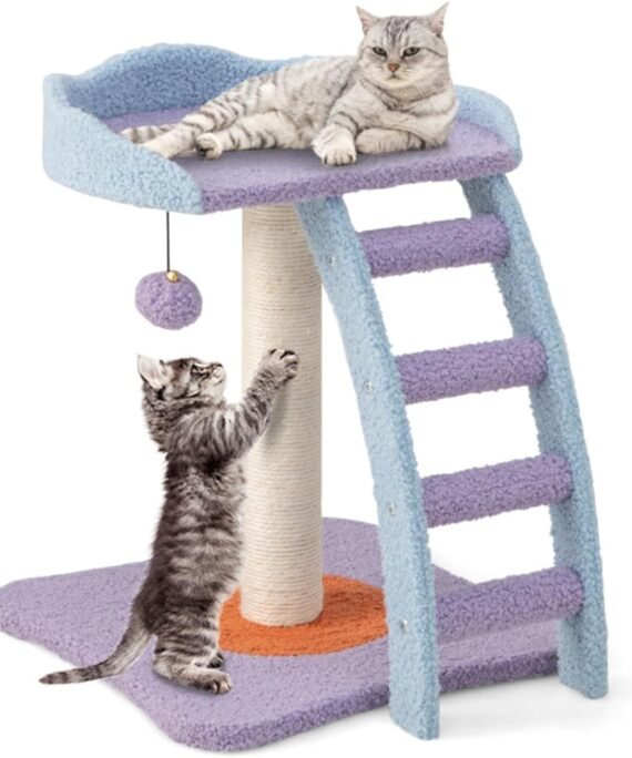 2-Story cat Tree, cat Climbing Frame, Ladder Plush cat Tower, cat Climbing Frame, pet Supplies, cat nest, cat Scratching Board, cat Tree