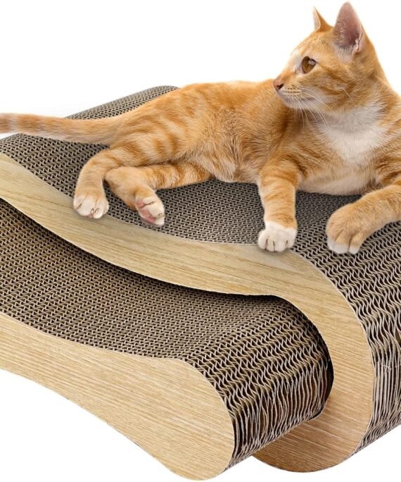 2 in 1 Cat Scratch Pad - Corrugated Cardboard Ultimate Cat Scratching Board, Reversible Cat Lounge Scratcher for Indoor Cats